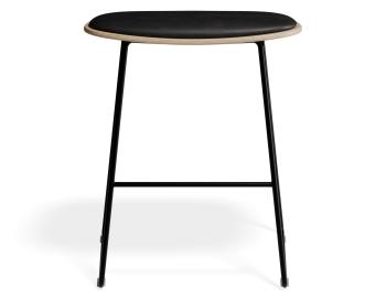 Elva Low Stool - Natural Wood - Black Pad - Black Frame