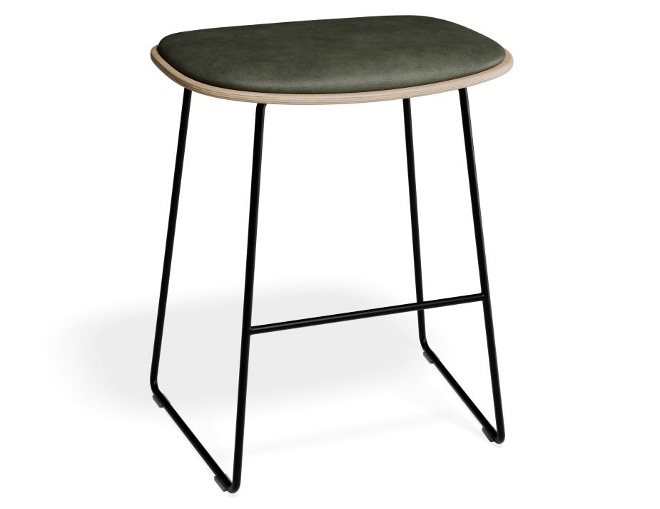 P 1 Elva Lowstool Padded Ash Black Greenpu