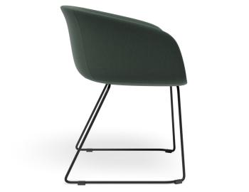 Lonsdale Armchair - Sled Frame - Green Fabric