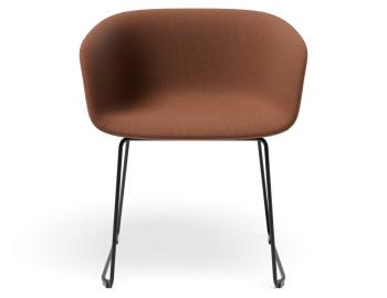 Lonsdale Armchair - Sled Frame - Terracotta Brown Fabric