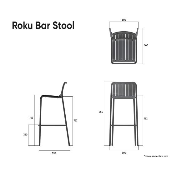 C141125075 P3 Roku Bar Stool Charcoal