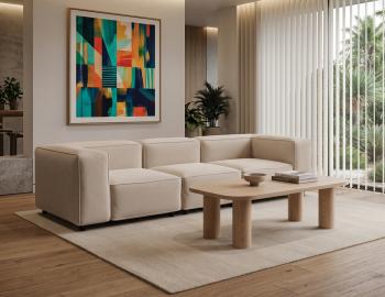 Nolia Modular Sofa 3 Seater - Beige Fabric