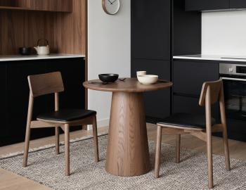 Andi Wooden Dining Chair Autumn Walnut Upholstered Seat