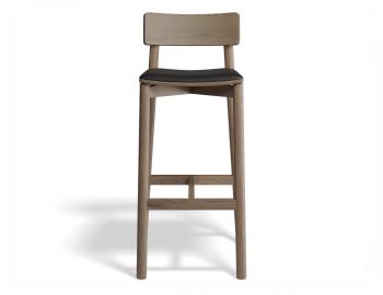 Andi Wooden Bar Stool Autumn Walnut Upholstered Seat