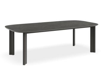 Vela Outdoor Ceramic Dining Table 240cm - Matte Charcoal