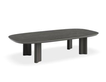 Vela Outdoor Ceramic Coffee Table - Matte Charcoal