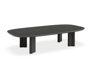 Vela Outdoor Ceramic Coffee Table - Matte Charcoal