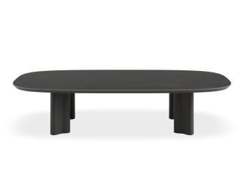 Vela Outdoor Ceramic Coffee Table - Matte Charcoal