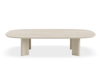 Vela Outdoor Ceramic Coffee Table - Matte Latte