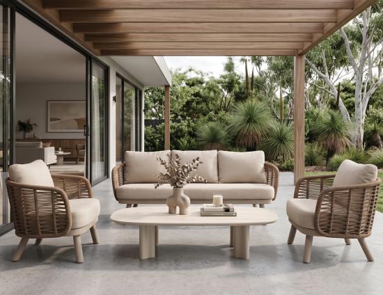 Outdoor Sofa Setting In Luxury House