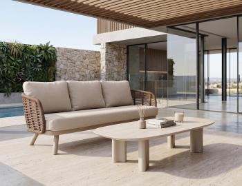 Sorrento Outdoor Sofa - Latte - Husk Cushions