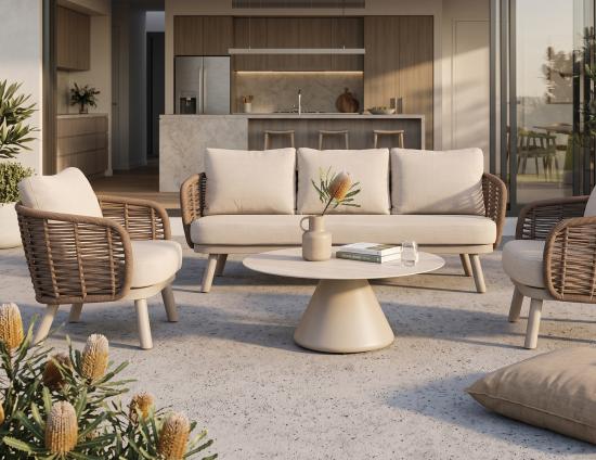 Sofa With Outdoor Coffee Table