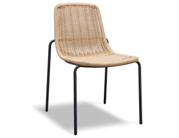 Cenote Outdoor Dining Chair Natural Rattan with Black Base