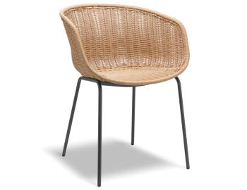 Tulum Outdoor Armchair Natural Rattan with Charcoal Base