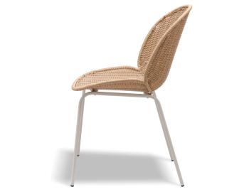 Sombra Outdoor Dining Chair Natural Rattan with Latte Base