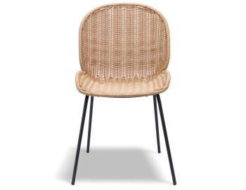 Sombra Outdoor Dining Chair Natural Rattan with Black Base