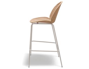 Sombra Outdoor Bar Stool Natural Rattan with Latte Base