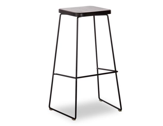 Hugo_stool__square_black_seat_wtih_black_frame_78cm
