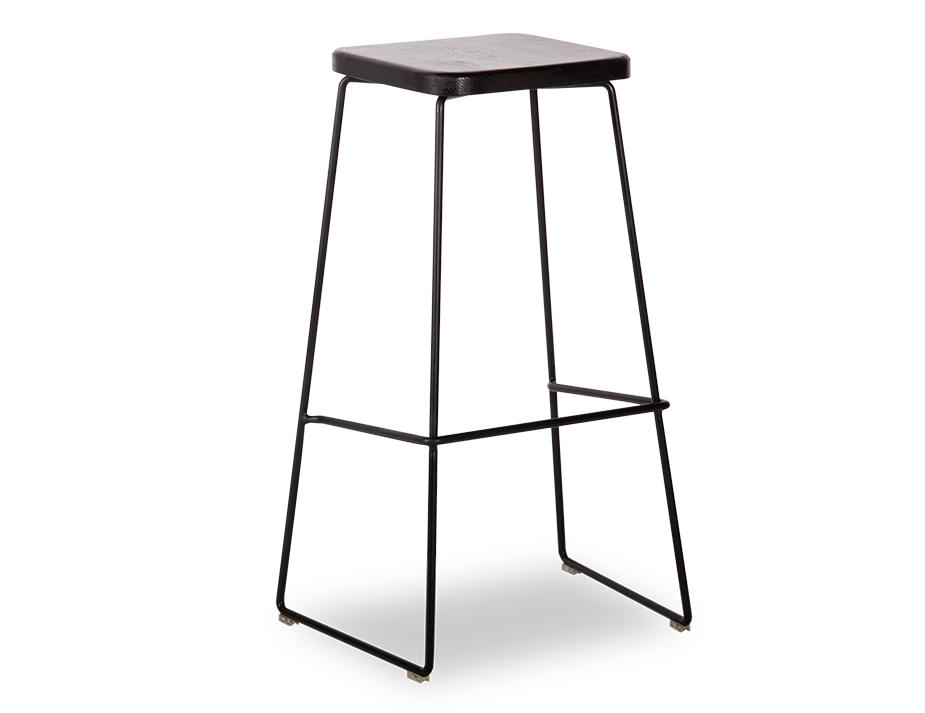 Hugo_stool__square_black_seat_wtih_black_frame_78cm