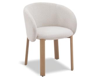 Ellis Dining Chair - Oak Metal Frame - Grey Fabric 