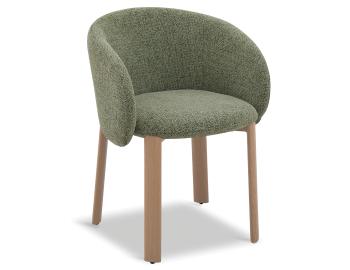Ellis Dining Chair - Oak Metal Frame - Green Fabric 