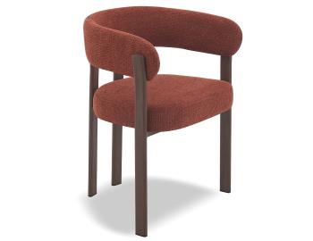 Nodus Armchair - Walnut Metal Frame - Terracotta Fabric 