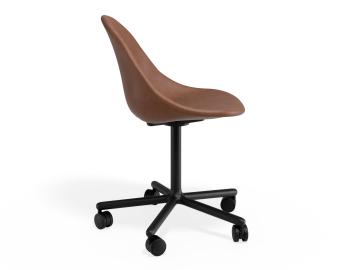 Pebble Vegan Leather Swivel Chair with Castors