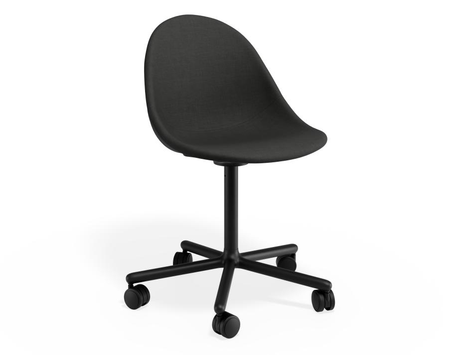 P 1 Pebble Chair Stormgreyfabricseat Swivelcastors