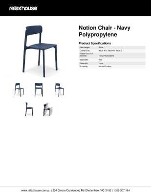 : Notion Outdoor Dining Chair Navy 