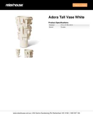 Tear Sheet: Adora Tall Vase White