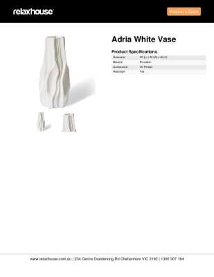 Tear Sheet: Adria White Vase
