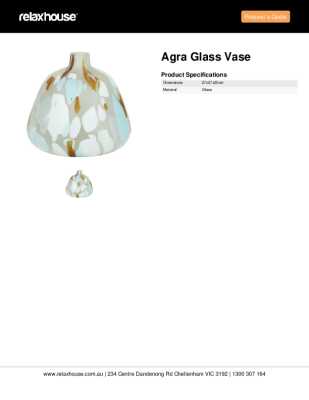Tear Sheet: Agra Glass Vase