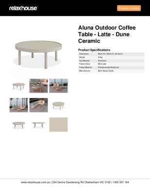 Tear Sheet: Aluna Outdoor Coffee Table - Latte - Dune Ceramic