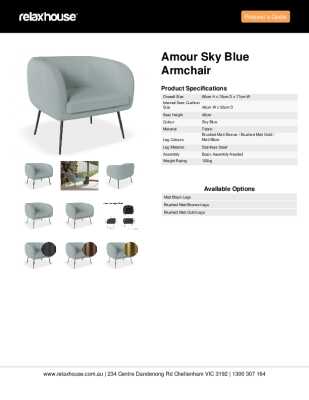 Tear Sheet: Amour Sky Blue Armchair