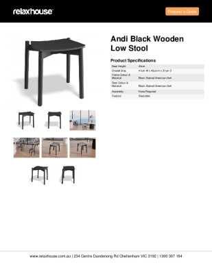 Tear Sheet: Andi Black Wooden Low Stool