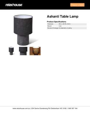 Tear Sheet: Ashanti Table Lamp 