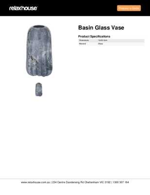 Tear Sheet: Basin Glass Vase