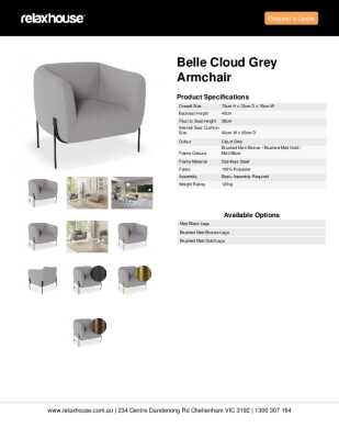 Tear Sheet: Belle Cloud Grey Armchair 