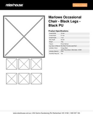 Tear Sheet: Marlowe Occasional Chair - Black Legs - Black PU