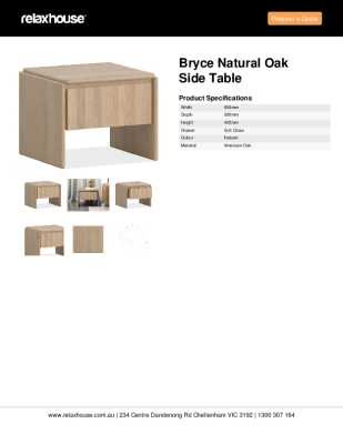 Tear Sheet: Bryce Natural Oak Side Table