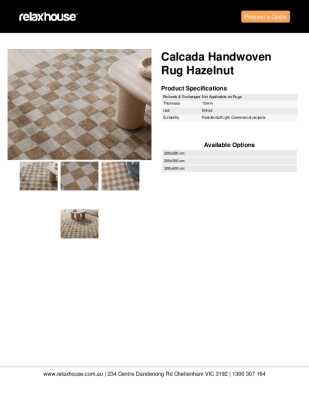 Tear Sheet: Calcada Handwoven Rug Hazelnut