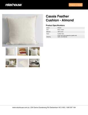 Tear Sheet: Cassia Feather Cushion - Almond