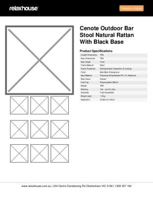 Tear Sheet: Cenote Outdoor Bar Stool Natural Rattan with Black Base
