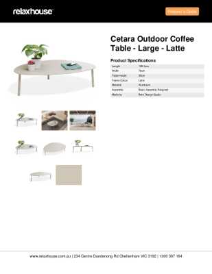 Tear Sheet: Cetara Outdoor Coffee Table - Large - Latte