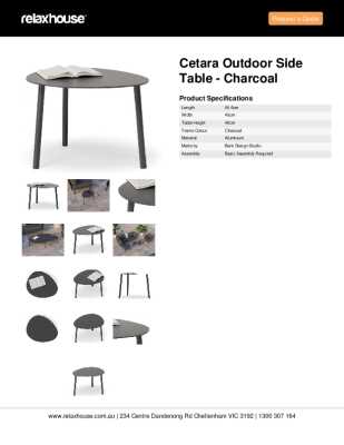 Tear Sheet: Cetara Outdoor Side Table - Charcoal