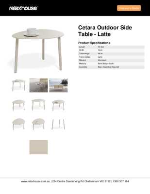 Tear Sheet: Cetara Outdoor Side Table - Latte