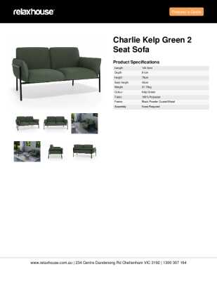 Tear Sheet: Charlie Kelp Green 2 Seat Sofa