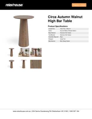 Tear Sheet: Circa Autumn Walnut High Bar Table