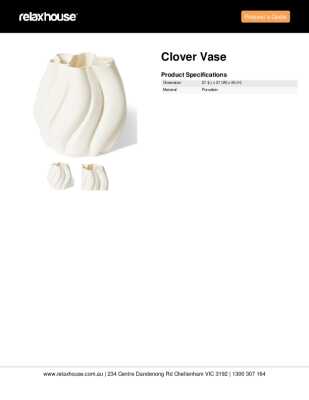 Tear Sheet: Clover Vase