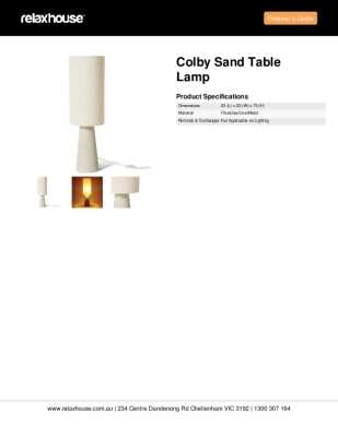 Tear Sheet: Colby Sand Table Lamp 